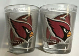 Arizona Cardinals NFL HI-DEF Enhanced Etched 2oz Shot Glass Set of 2