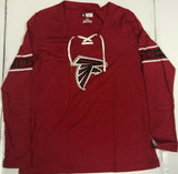 Atlanta Falcons Women's LACES V-Neck Long Sleeve T-Shirt  CHOOSE SIZE