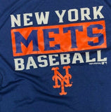 New York Mets Boy's Active Dry Short Sleeve T-Shirt Blue XL 14/16