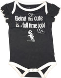 Chicago White Sox MLB Girl's 3 Piece Bodysuit Creeper Set 0/3 Months