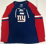 New York Giants NY LOGO Laces V-Neck Women's Jersey Shirt MEDIUM 8/10