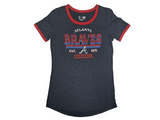 Atlanta Braves MLB Women's Scoop Neck Ringer Shirt Medium 8/10