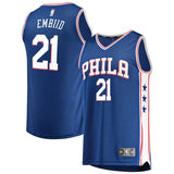 Philadelphia 76ers Joel Embiid #21 Mens Fanatics Royal Fast Break Replica Jersey