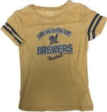 Milwaukee Brewers Girl's Short Sleeve T-Shirt Yellow XL 14/16