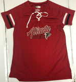 ATLANTA FALCONS Women's LACES V-NECK Dri Fit Football Jersey LARGE 12/14