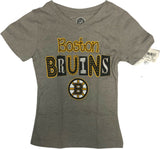 Boston Bruins NHL Girl's Short Sleeve T-Shirt Gray 6/6X