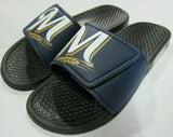 Milwaukee Brewers MLB Youth Cropped Big Logo Slide Flip Flops  CHOOSE SIZE