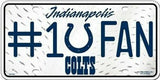 Indianapolis Colts #1 Fan Metal License Plate Auto Tag - FREE Shipping