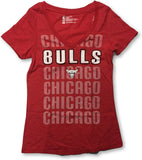 Chicago Bulls NBA Fashion Graphic REPEAT V-Neck Women's T-Shirt