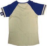 New York Mets Girl's Short Sleeve Pin Stripe  T-Shirt Sparkle Name XL 14/16