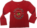Chicago Blackhawks Girls Toddler Long Sleeve T-Shirt Red 3T