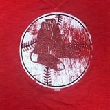 Boston Red Sox Women's Sparkle Distressed Short Sleeve T-Sleeve T-Shirt Red