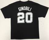 Manu Ginobili #20 San Antonio Spurs 2-Sided NBA Boys T-Shirt Small (8)