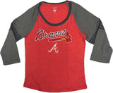 Atlanta Braves Women's Small Long Sleeve T-Shirt Navy Red