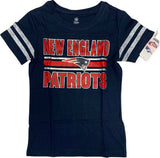 New England Patriots Girl's Foil Graphic Varsity Style T-Shirt CHOOSE SIZE