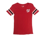 MLB Washington Nationals Women's Short Sleeve V-Neck T-Shirt Red
