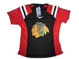 Chicago Blackhawks NHL Women's Lace Neck Poly Jersey Shirt Large 12/14