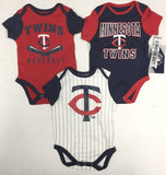 Minnesota Twins MLB 3 Piece Infant Boy's Baby Bodysuit Creeper Set- CHOOSE SIZE