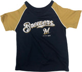 MLB Milwaukee Brewers Short Sleeve Boy's Active Fabric T-Shirt 2T