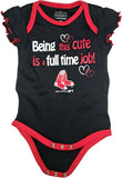 Boston Red Sox MLB Girl's 1 Piece Bodysuit Creeper Set 0/3 Months