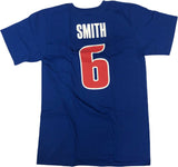 adidas Detroit Pistons GOTO Josh Smith #6 Men's Short Sleeve T-Shirt Blue Medium