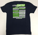 Seattle Seahawks NFL Men's 2019 Schedule 2-Sided Crew Neck T-Shirt NEW