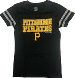 Pittsburgh Pirates Boy's Short Sleeve Jersey Stripe T-Shirt Black Large 10/12
