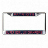 NFL New England Patriots Laser Cut License Plate Frame SUPER BOWL LIII CHAMPIONS