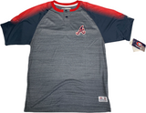 Atlanta Braves Men’s Dry Fit 2 Button Dri Fit Shirt Medium Gray