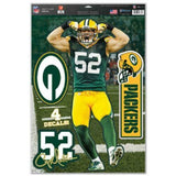 Green Bay Packers Clay Matthews 11x17 Multi Use Ultra Decal Set FREE SHIPPING