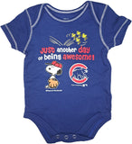 Chicago Cubs MLB Peanuts Snoopy & Woodstock Creeper Bodysuit 0/3 Months