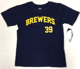 Corbin Burnes #39 MLB Milwaukee Brewers Boy's 2-Sided T-Shirt XS 4/5