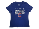 Chicago Cubs Blue MLB Girl's V-Neck Logo T-Shirt Large 10/12