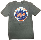 New York Mets MLB Men's Short Sleeve Distressed T-Shirt Gray Small