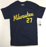 Willy Adames #27 Milwaukee Brewers MLB 2-Sided Men's T-Shirt SMALL