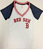 Boston Red Sox MLB Women's Mesh V-Neck Team Baseball Jersey MEDIUM 8/10
